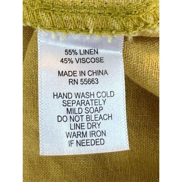 For Cynthia Mustard Yellow Linen HiLo Cowl Neck Lagenlook Sleeveless Dress XL - Picture 6 of 7